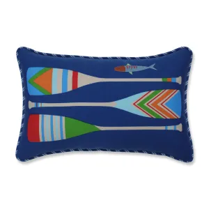 Lake Life Oars Blue 11.5X18.5-Inch Throw Pillow