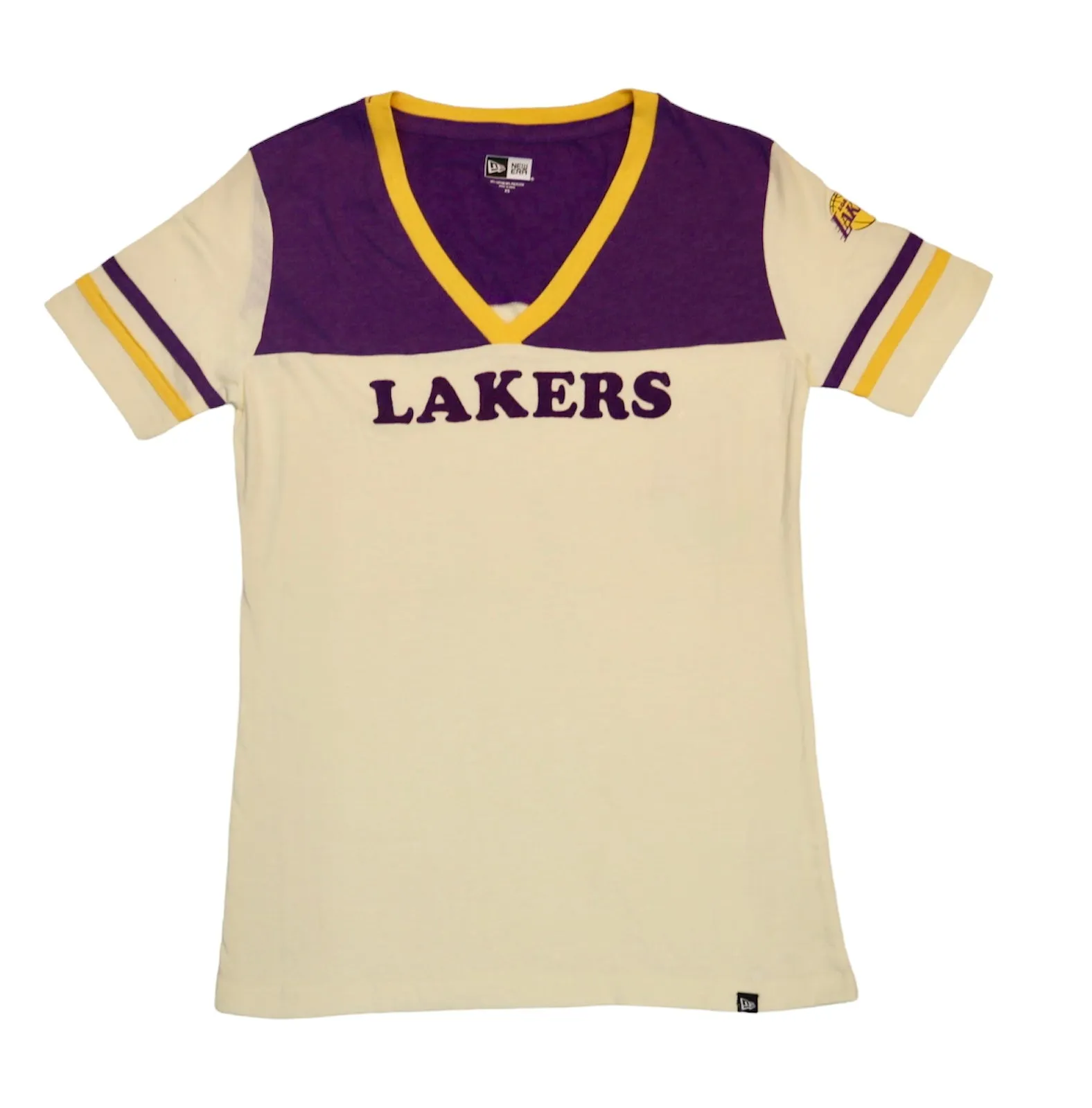 Lakers Womens Throwback Vneck Short Sleeve Tee