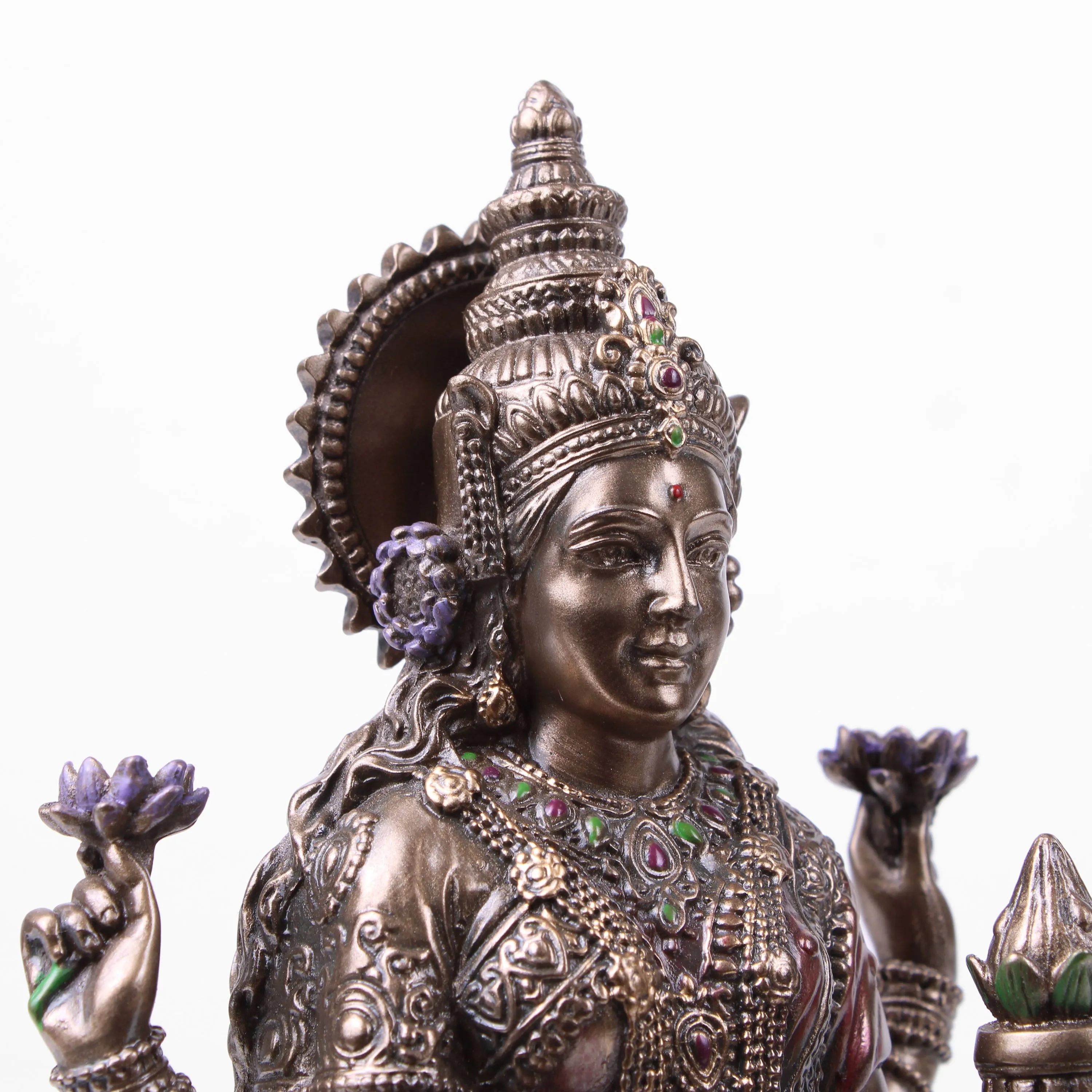 Lakshmi Indian Goddess Statue (Cold Cast Bronze Sculpture)