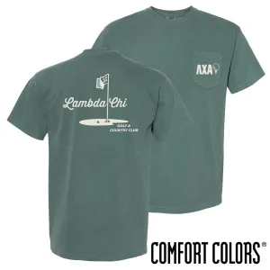 Lambda Chi Comfort Colors Par For The Course Short Sleeve Tee