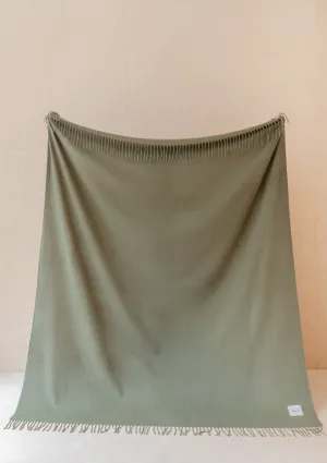 Lambswool Blanket in Olive