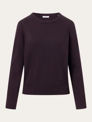 Lambswool crew neck - Chocolate Plum