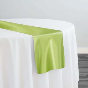 Lamour (Dull) Satin Table Runner in Lime 1296