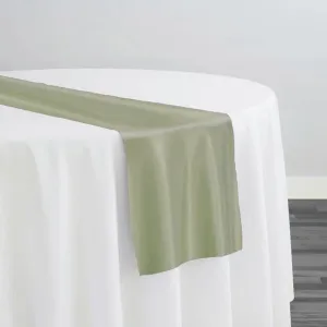 Lamour (Dull) Satin Table Runner in Sage 1154