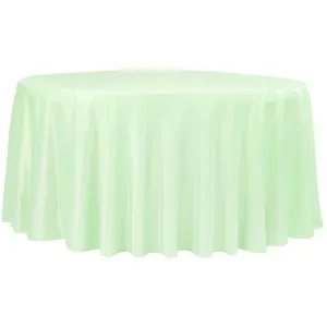 Lamour Satin 120" Round Tablecloth - Mint Green