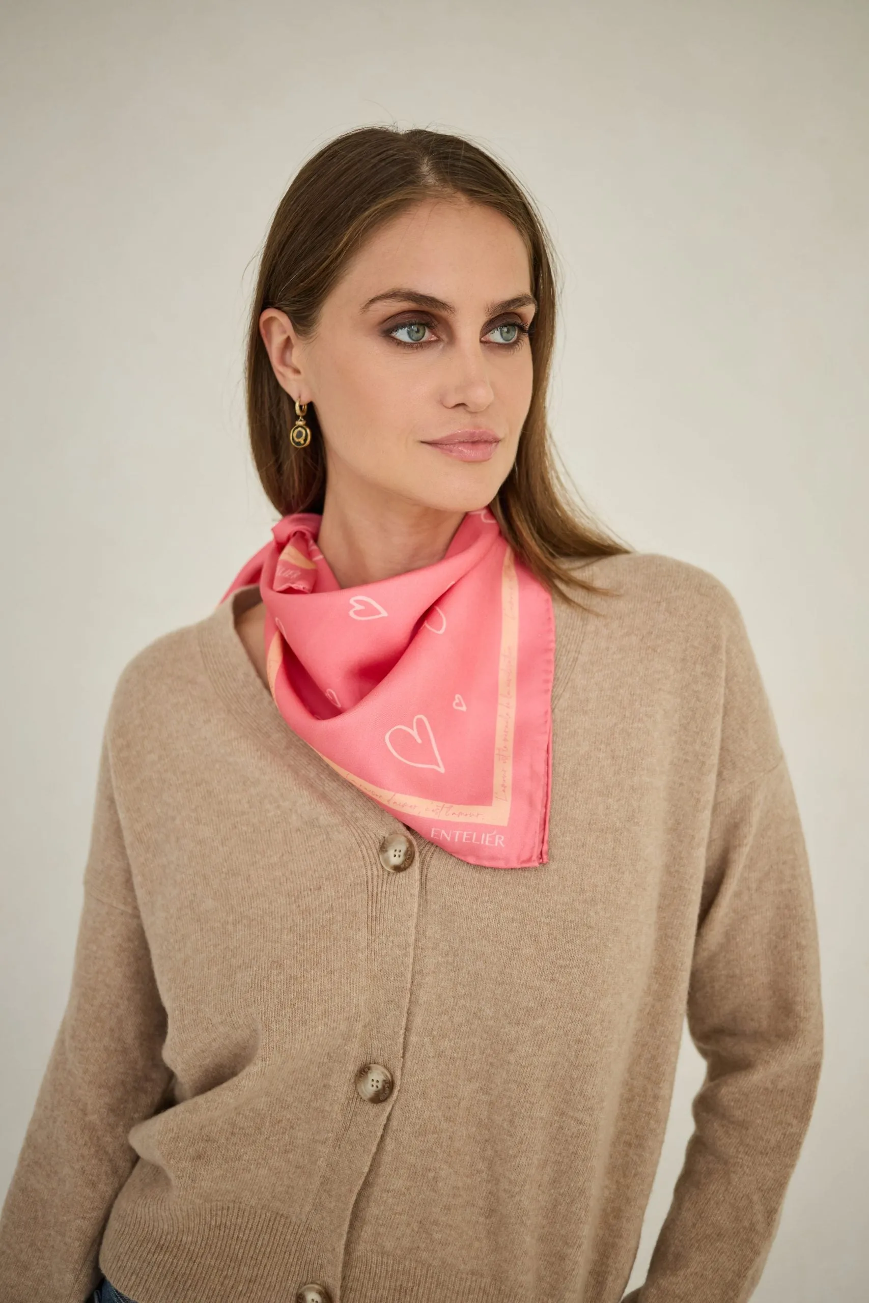 L'amour Silk Scarf Pink