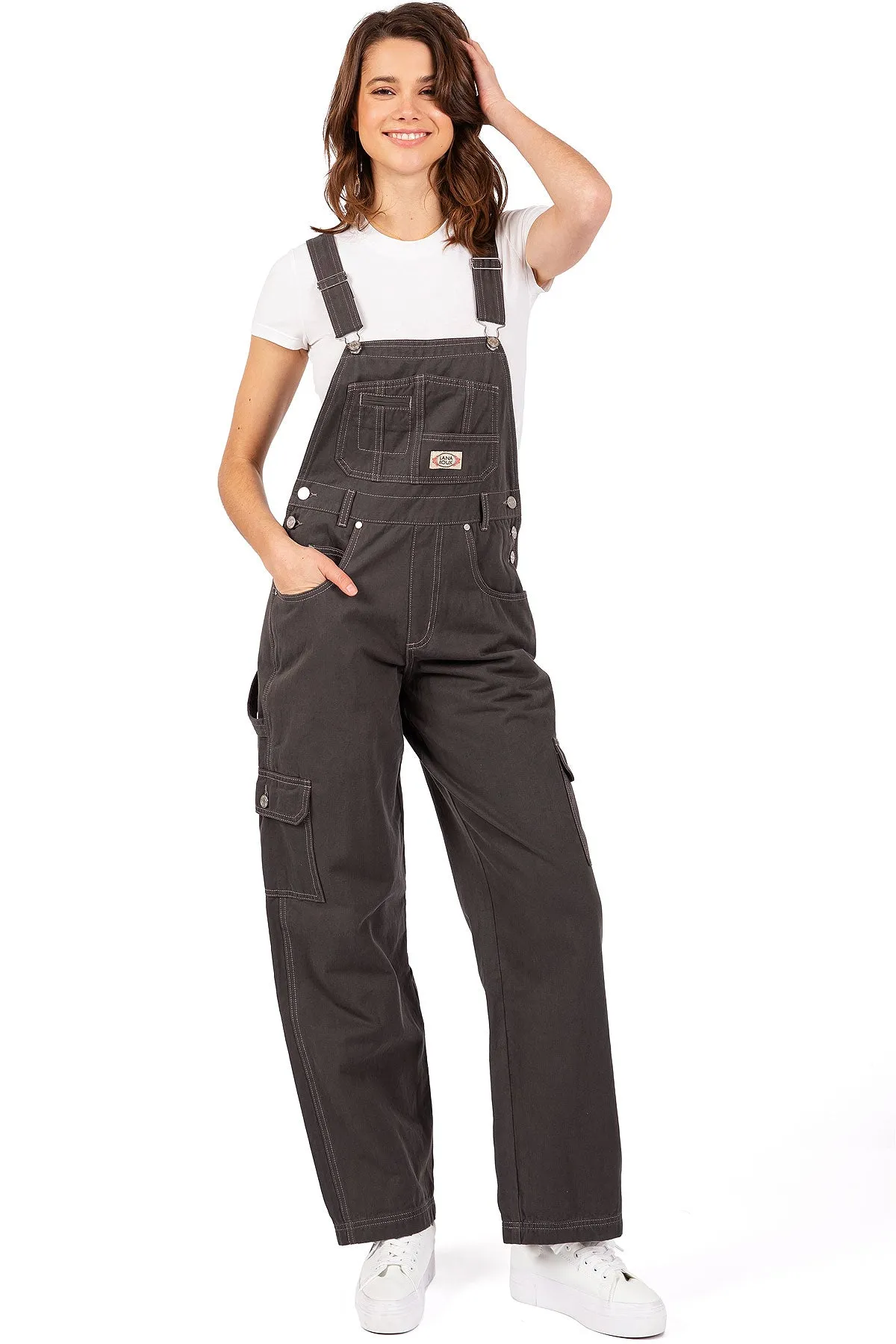 Lana Roux 90s Retro Cargo Utility Overalls