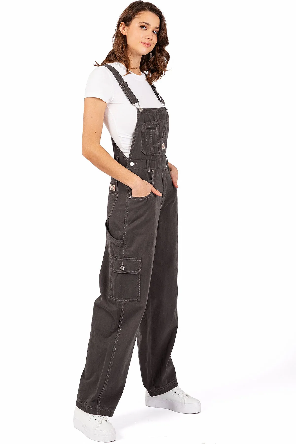 Lana Roux 90s Retro Cargo Utility Overalls