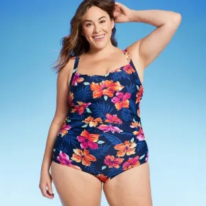 Lands' End Women's Tummy Control One Piece Swimsuit UPF 50  Swimwear