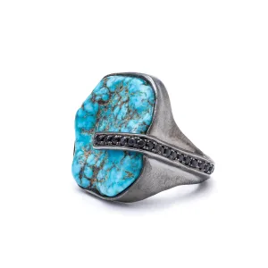 Langit Rough Turquoise and Spinel Ring