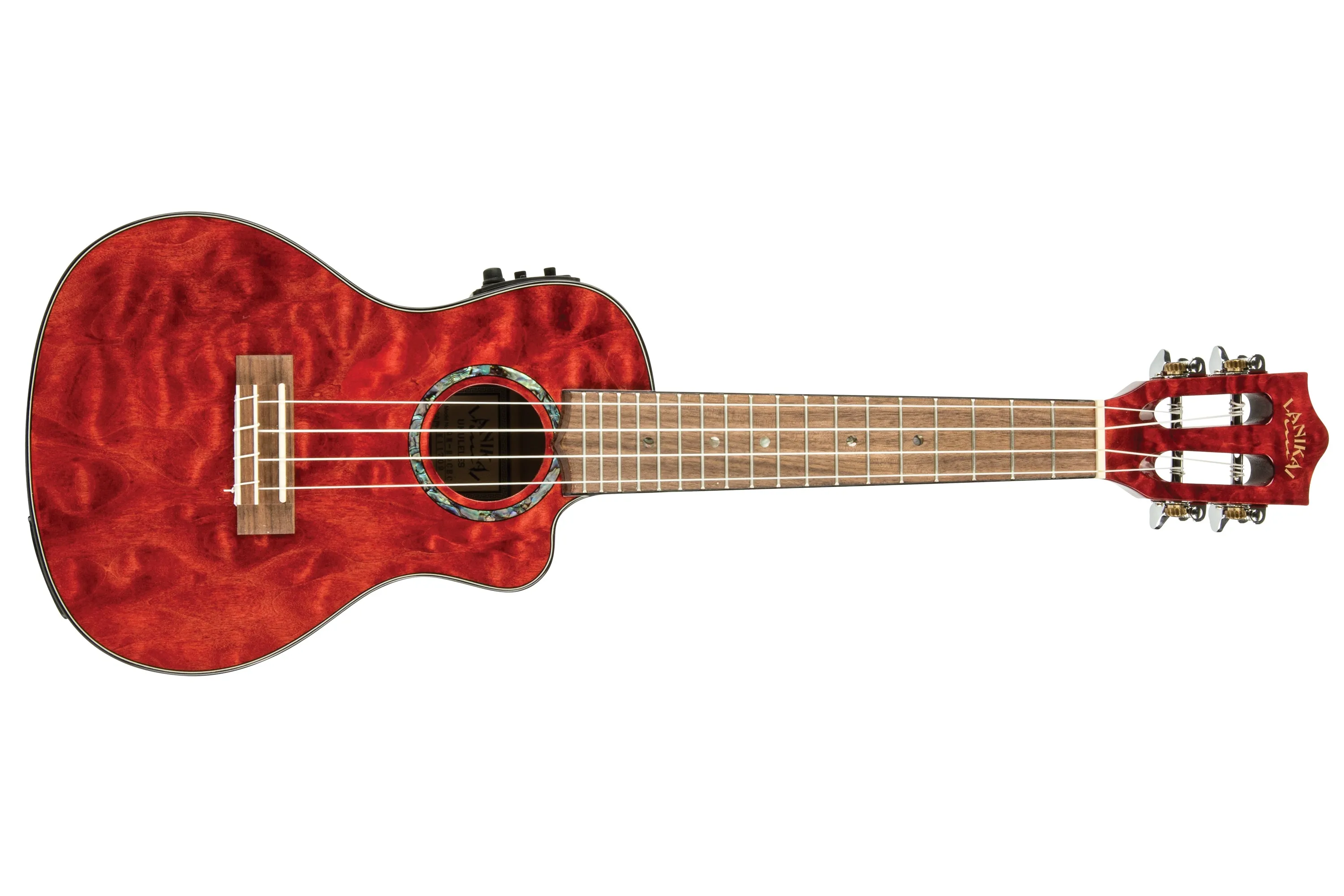 Lanikai QM-RDCEC Red Quilted Maple Concert Ukulele w/ Pickup