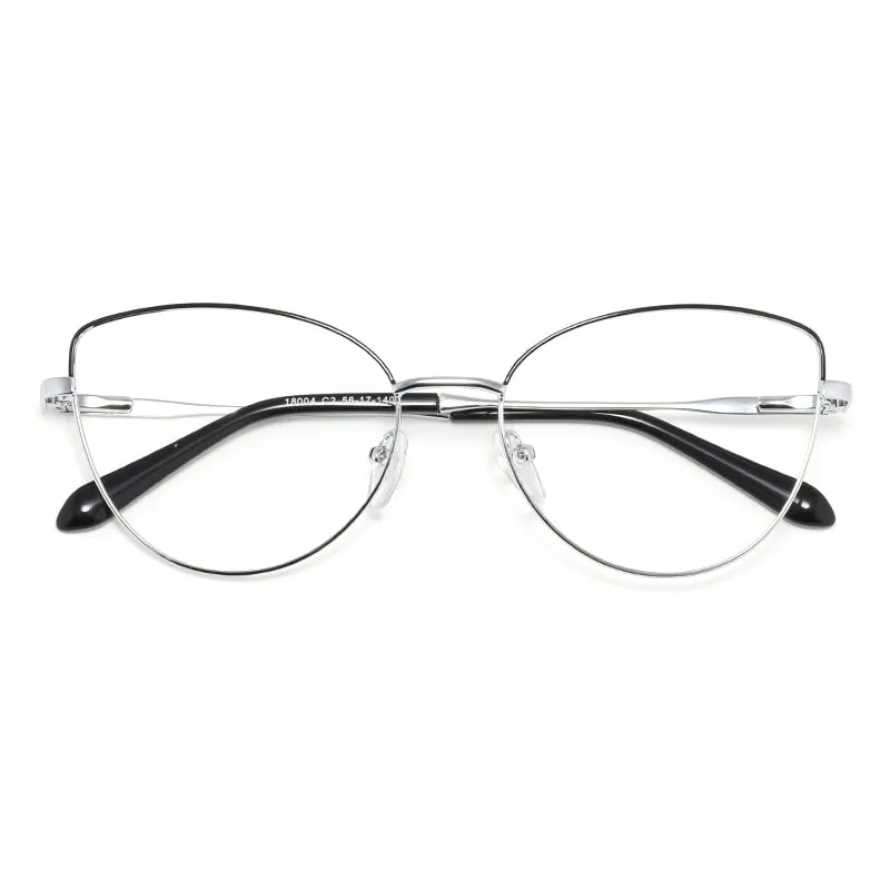 Laoyehui Women's Eyeglasses Cat Eye Alloy Frame 18004