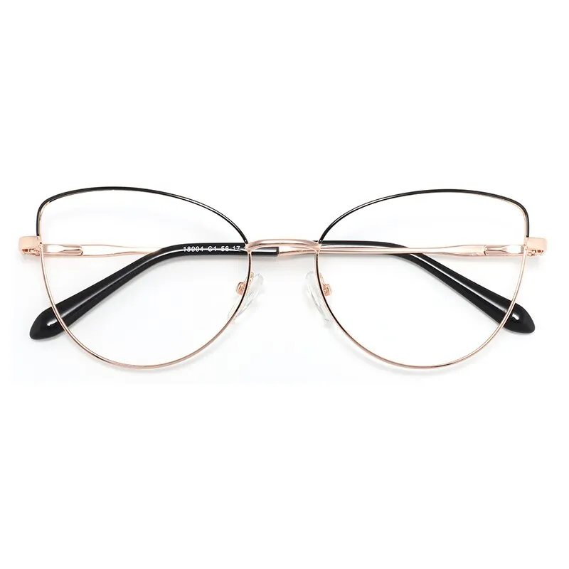 Laoyehui Women's Eyeglasses Cat Eye Alloy Frame 18004