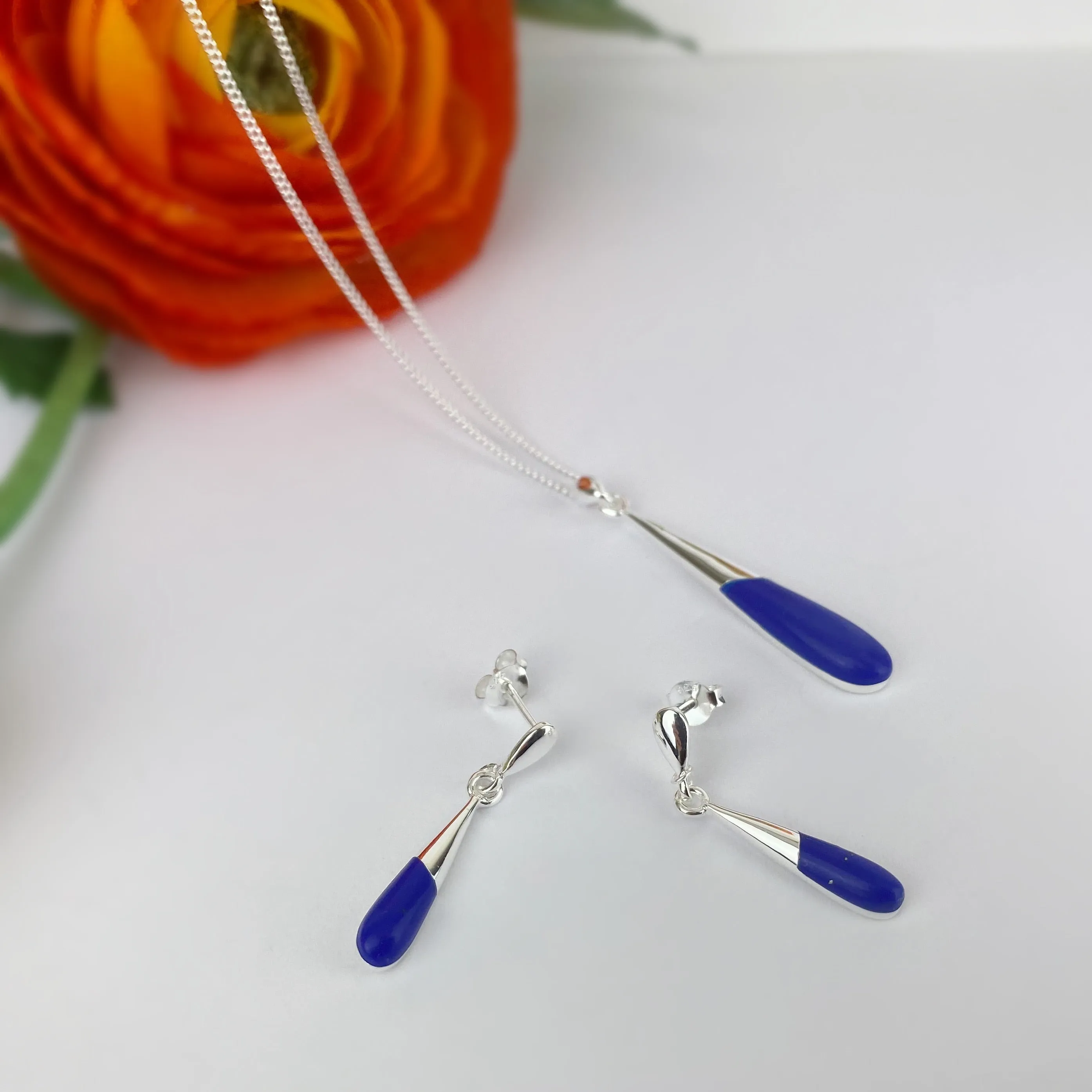 Lapis Droplet Earrings - VE632