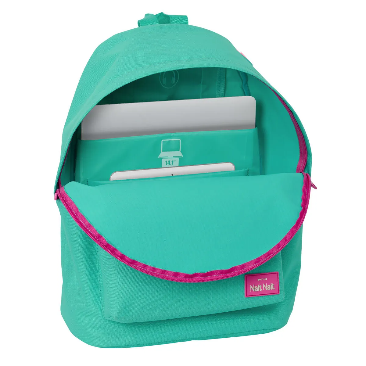 Laptop Backpack Nait Nait Mint Green 31 x 41 x 16 cm