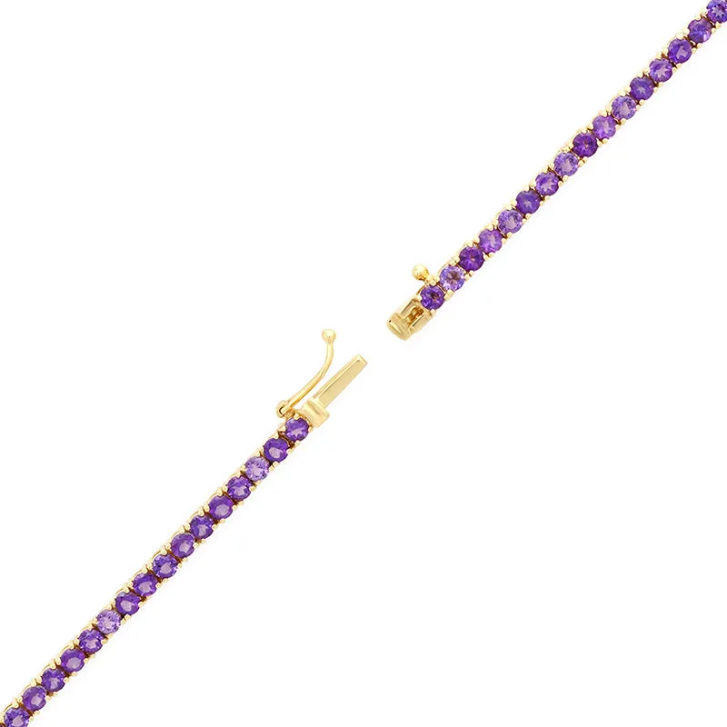 Large 4-Prong Amethyst Tennis Necklace