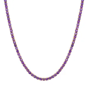 Large 4-Prong Amethyst Tennis Necklace