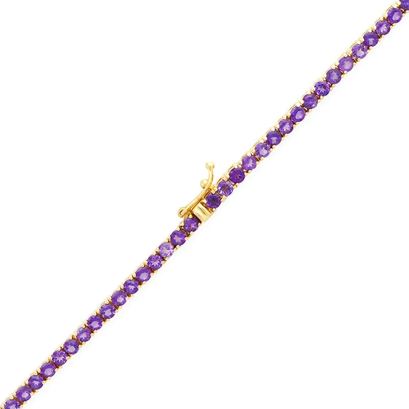 Large 4-Prong Amethyst Tennis Necklace