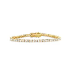 Large 4-Prong Diamond Tennis Bracelet