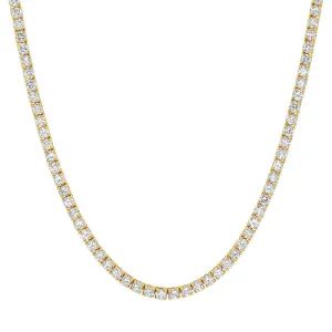 Large 4-Prong Diamond Tennis Necklace