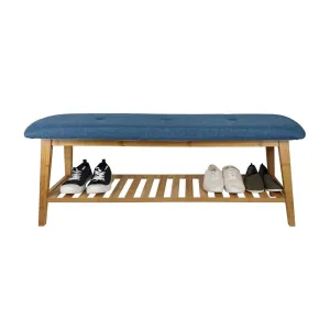 Large Bamboo Shoe Bench Blue