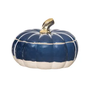 Large Blue & Khaki Pumpkin Canister