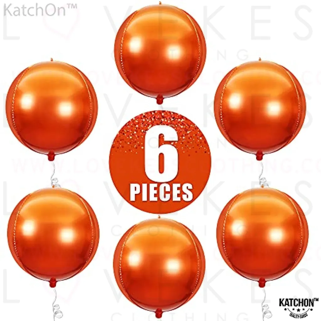 Large, Burnt Orange Balloons Foil - 22 Inch, Pack of 6 Metallic Orange Balloons for Thanksgiving Decorations | Orange Foil Balloons | Thanksgiving Balloons | Thanksgiving Foil Balloons for Birthday