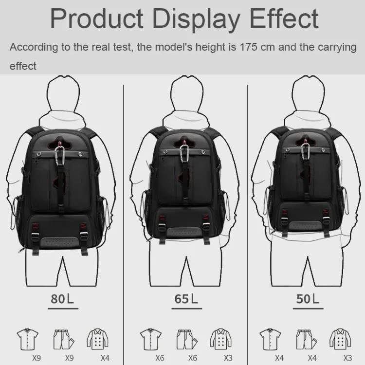 Large-capacity Expandable Shoe Compartment Backpack Camping Travel Bag with USB Port, Size: 50L(Campaign)