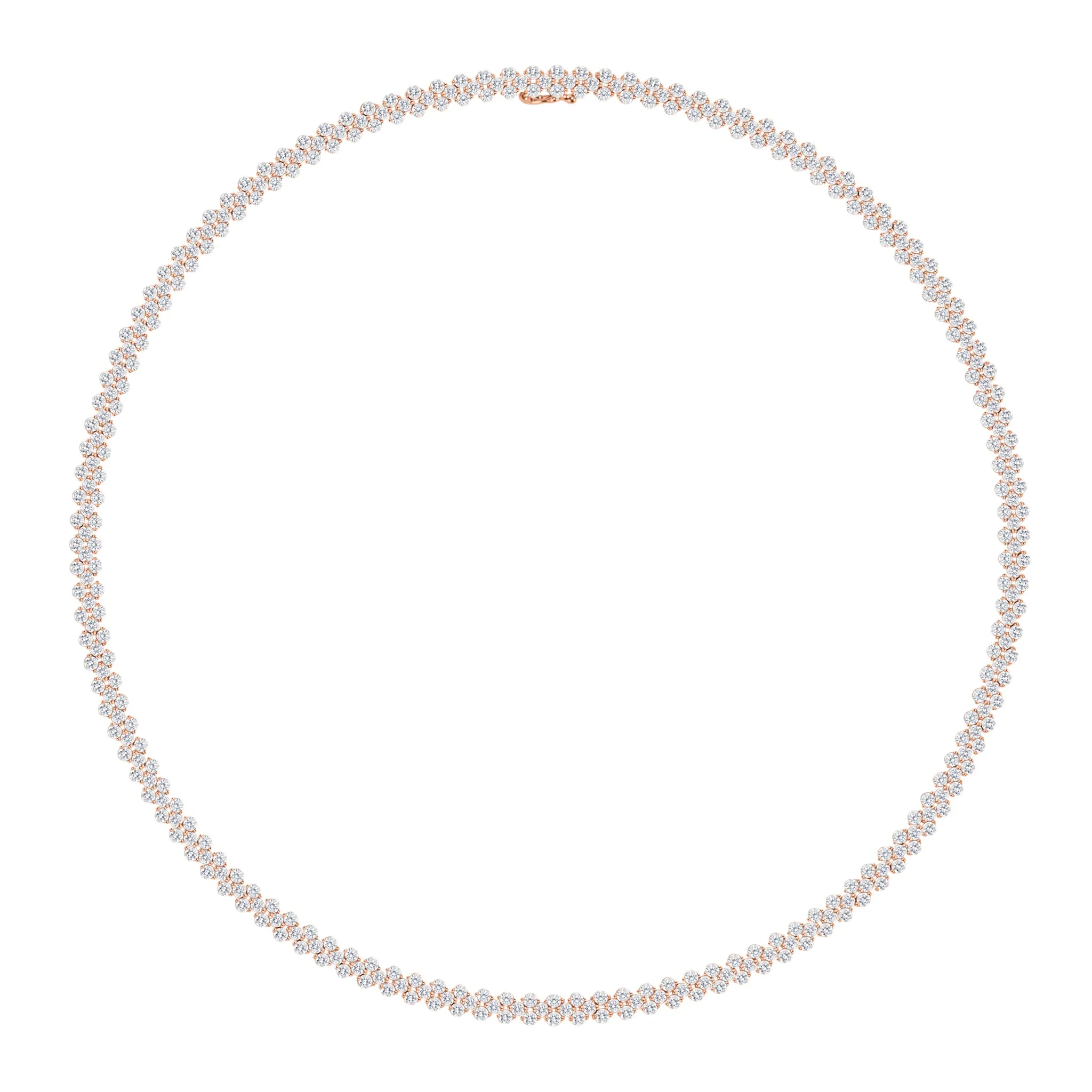 Large Diamond Multi-Row Tennis Necklace