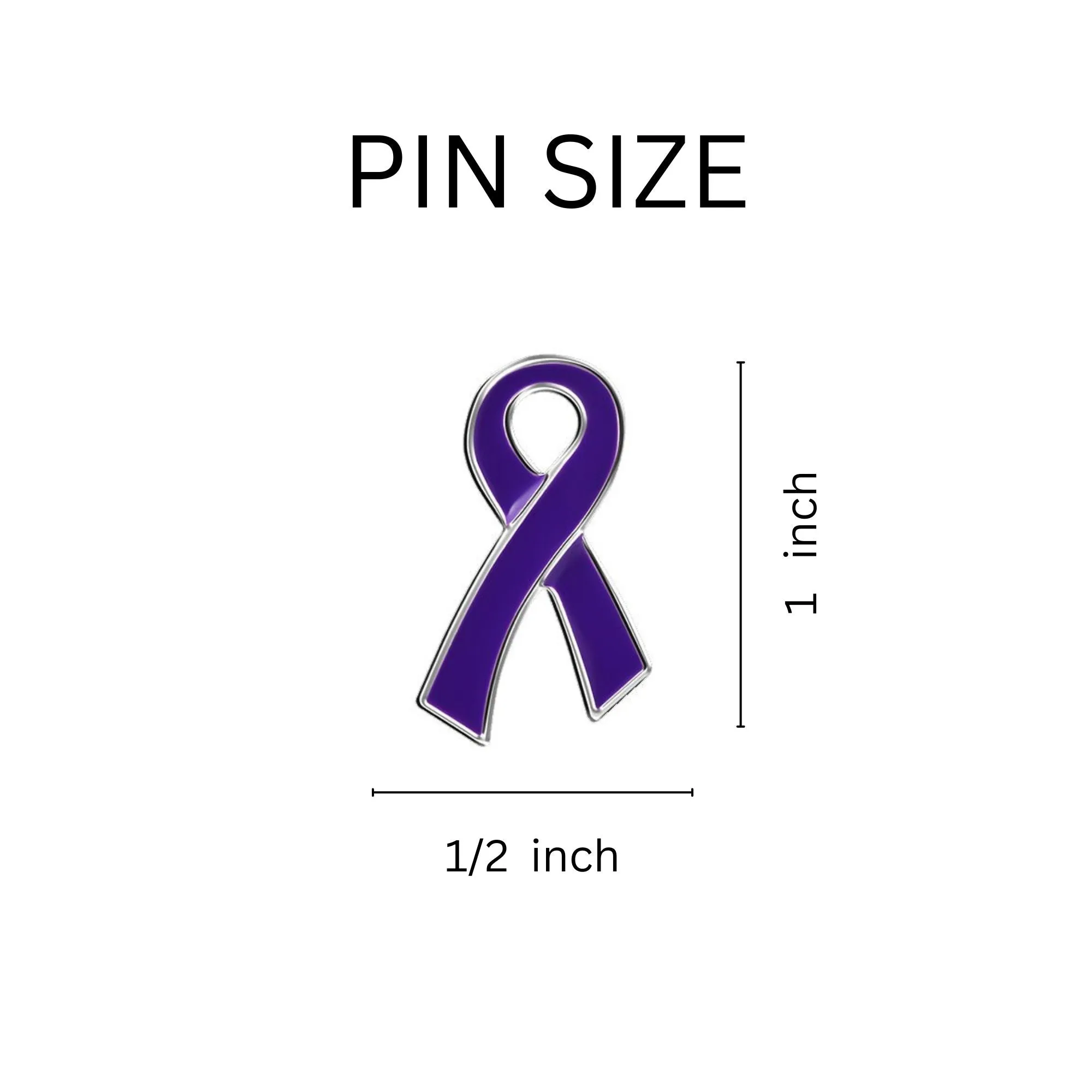 Large Flat Purple Ribbon Pins