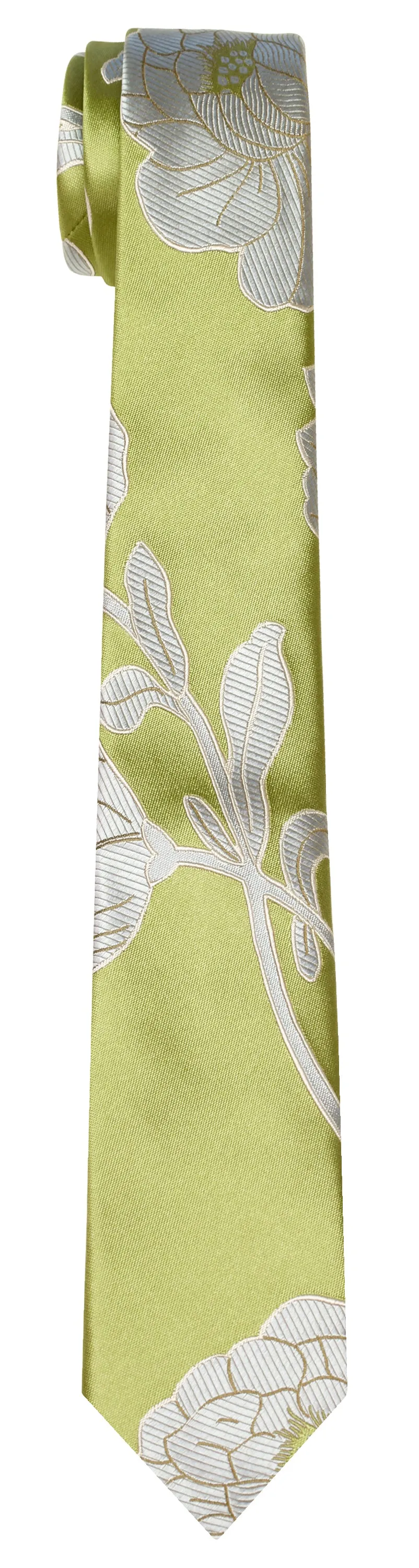 Large Flower Tie in Pea Green