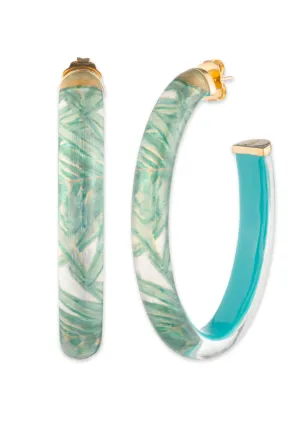 Large Hoop Earrings in Queen Palm