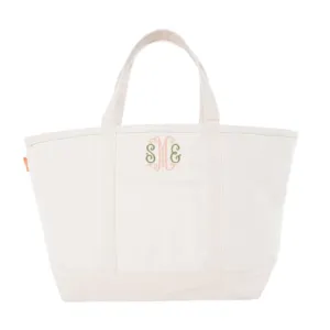 Large Monogram Classic Zip-Top Canvas Tote (5 color options)