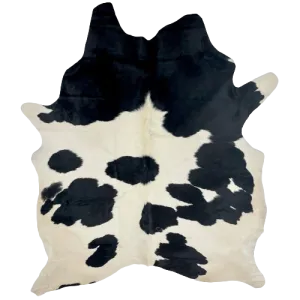 Large Off-White and Black Brazilian Cowhide - 7'9" x 5'11" (BRBKW262)