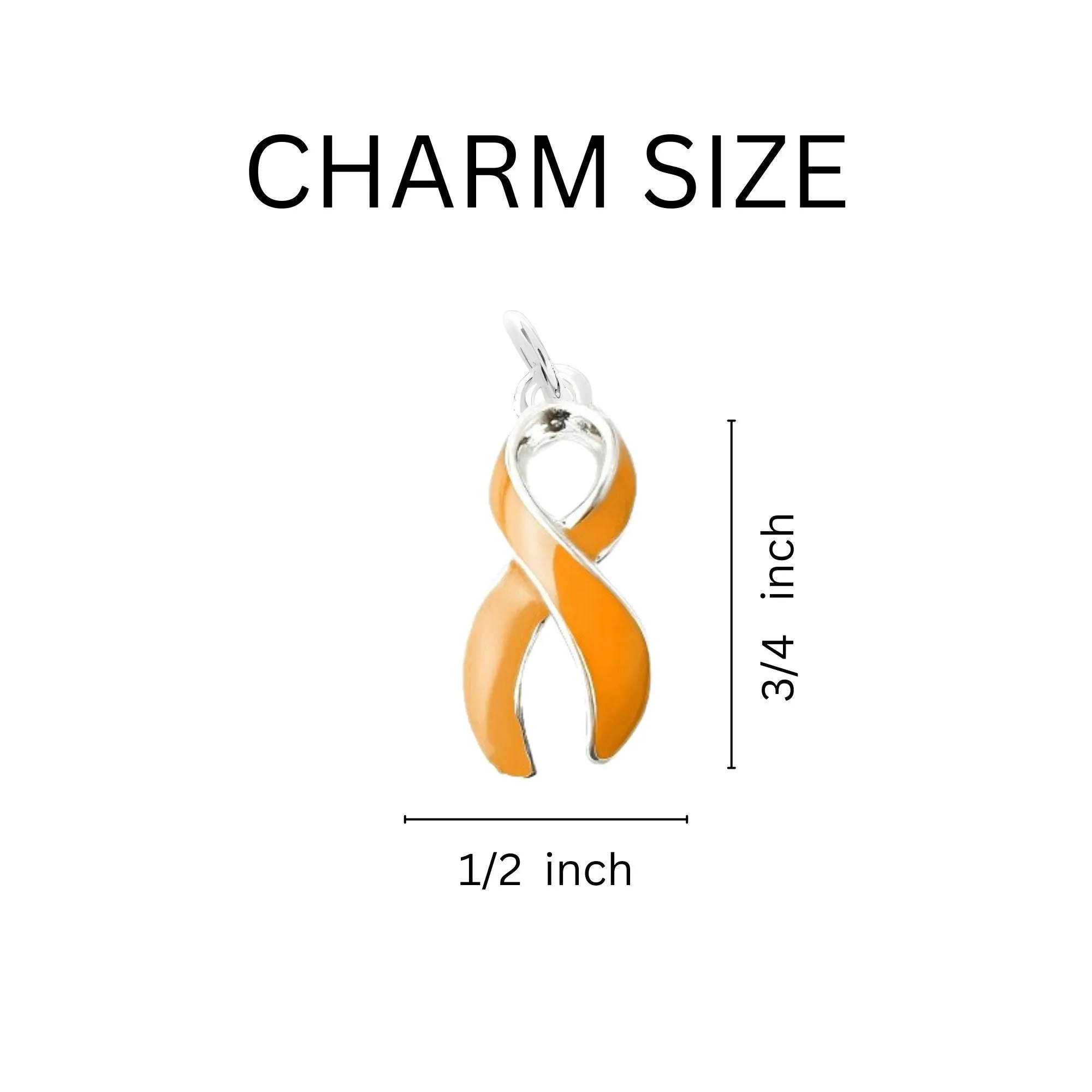 Large Orange Ribbon Charms