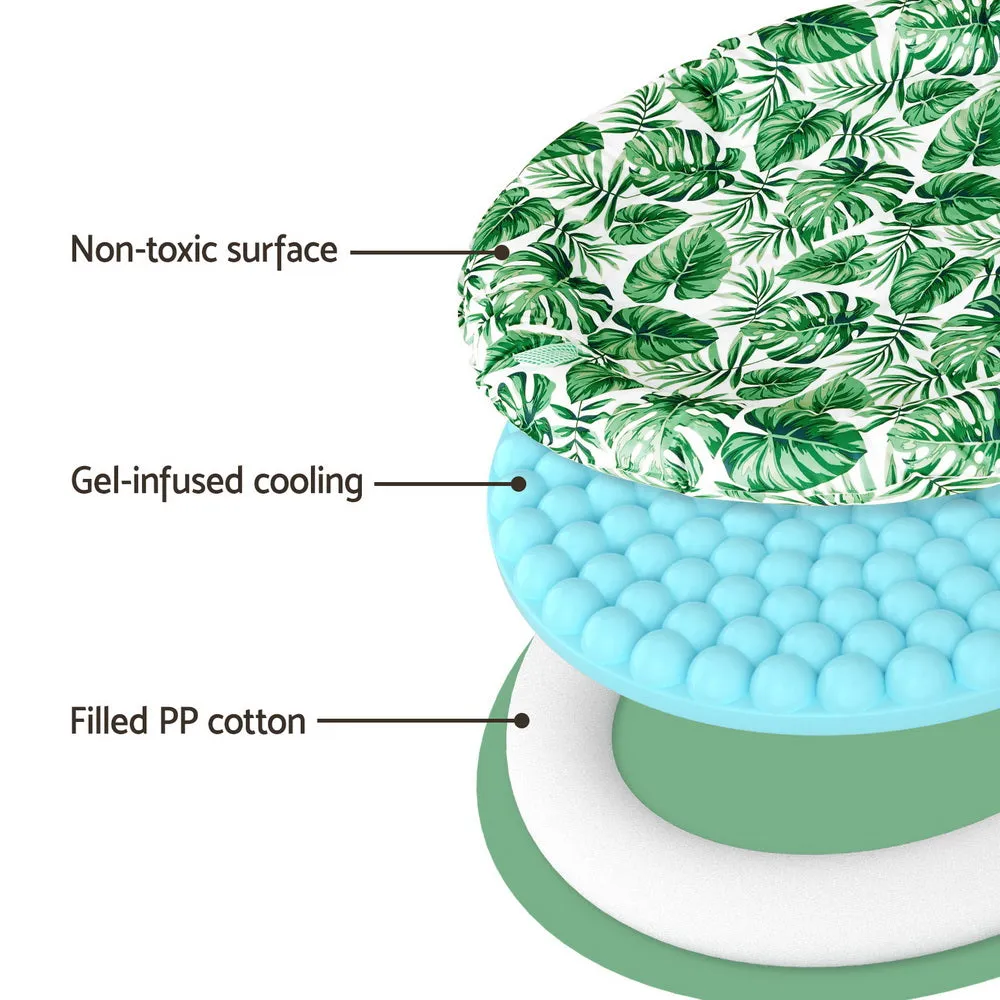 Large Round Self-Cooling Pet Mat Gel Core, PVC, Green - i.Pet