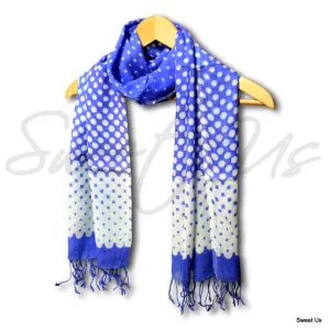 Large Scarf for Women Lightweight Soft Sheer Polka Dot Rayon Scarf Blue, Purple