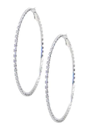 Large Silver & Crystal Glow Hoops