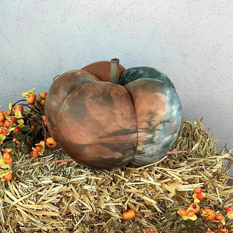 Large Slate Blue/Orange Tye Dye Pumpkin