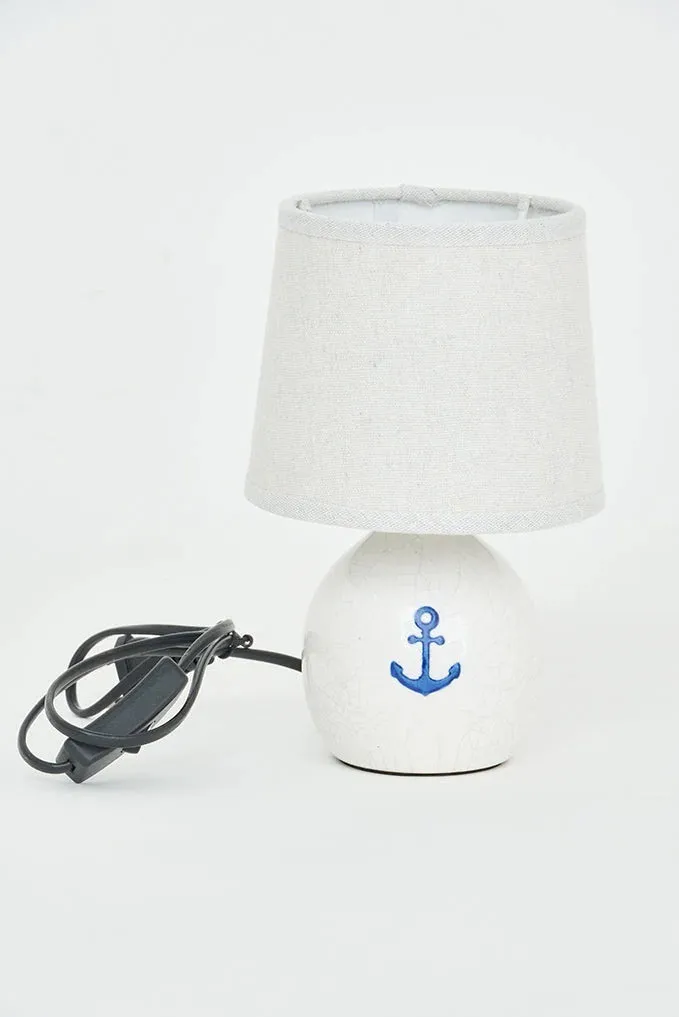 Large Terracotta and Canvas Lamp with Anchor