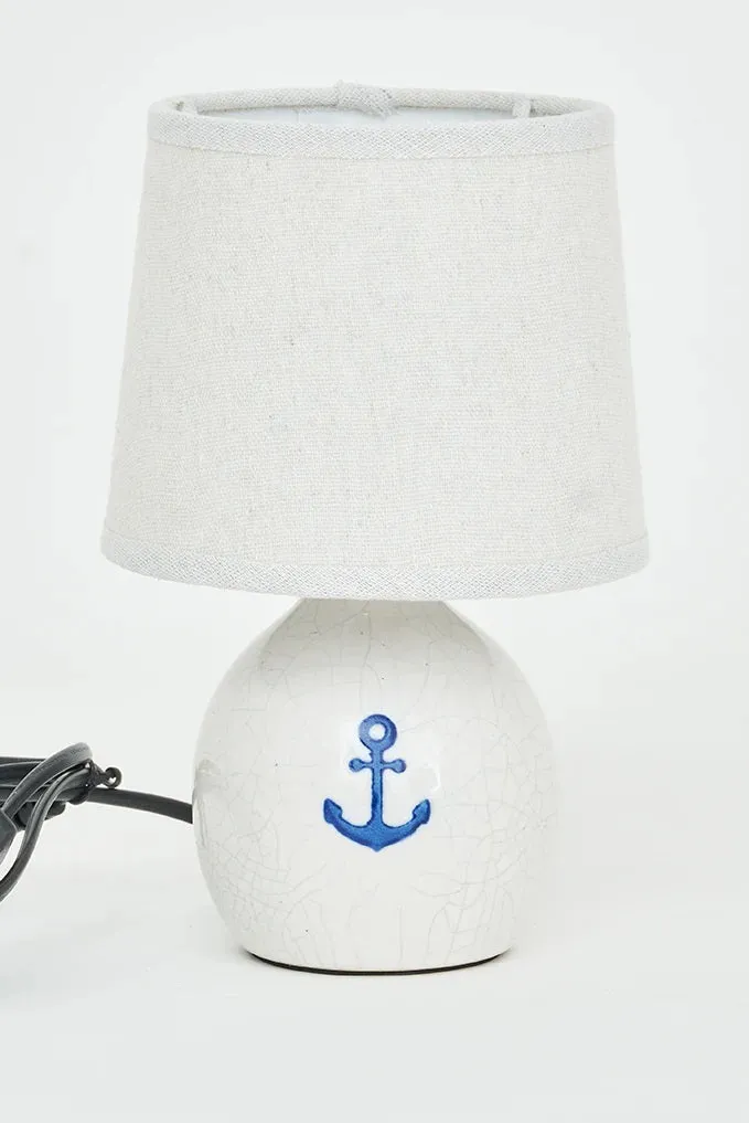 Large Terracotta and Canvas Lamp with Anchor