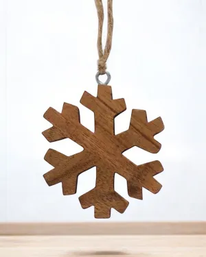 Large Wooden Hanging Snowflake Decoration