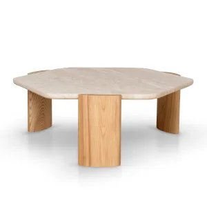 Larisa 100cm Travertine Coffee Table - Natural