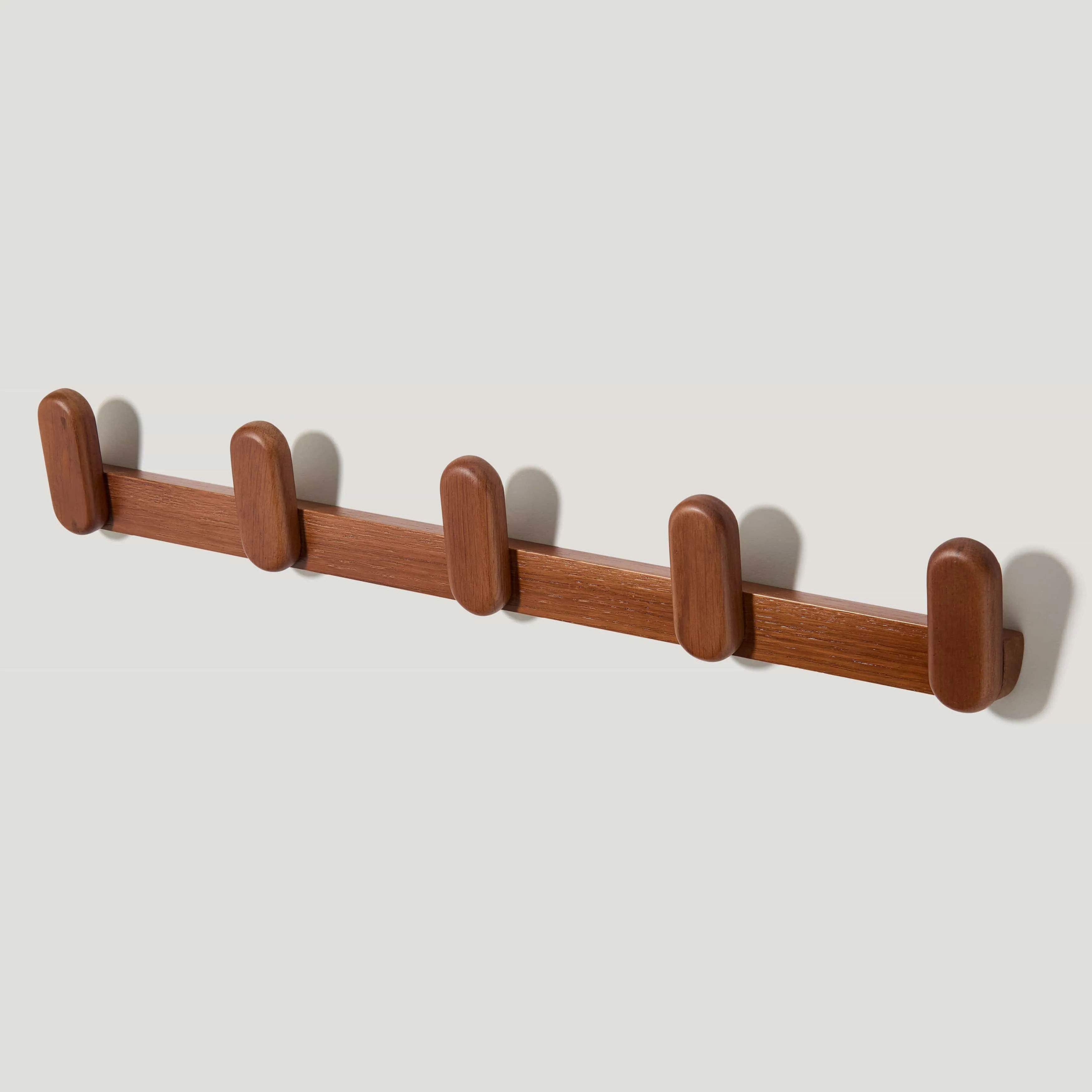 LARSSON Wooden Wall Mounted Coat Rack - Dark Stain Oak