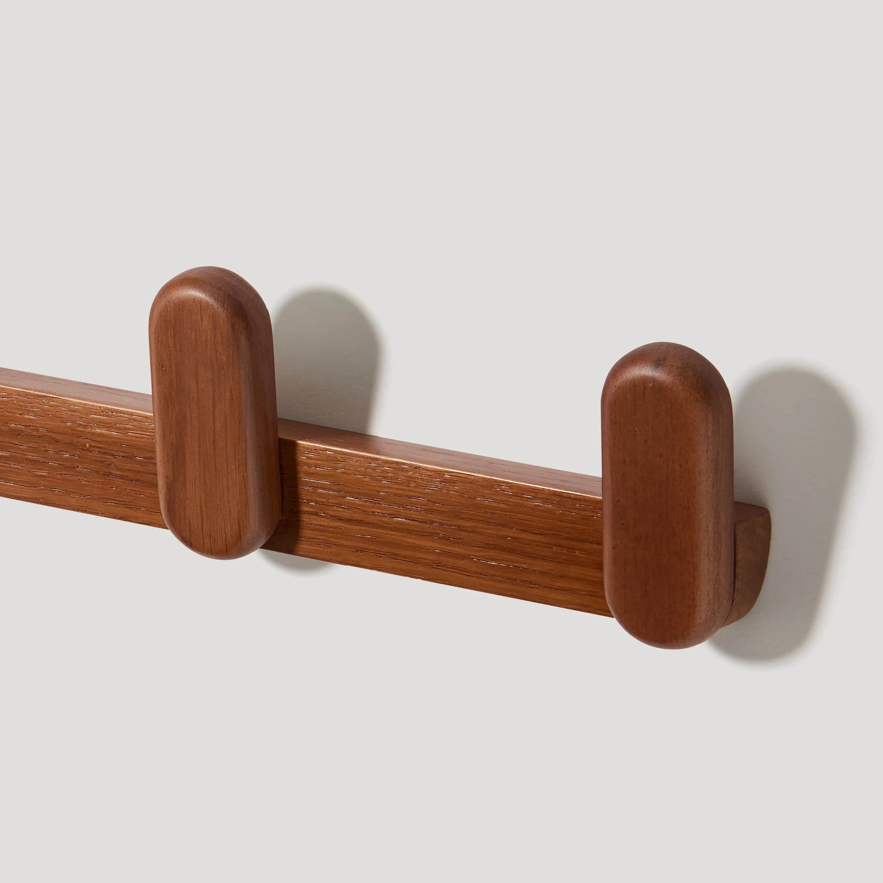 LARSSON Wooden Wall Mounted Coat Rack - Dark Stain Oak