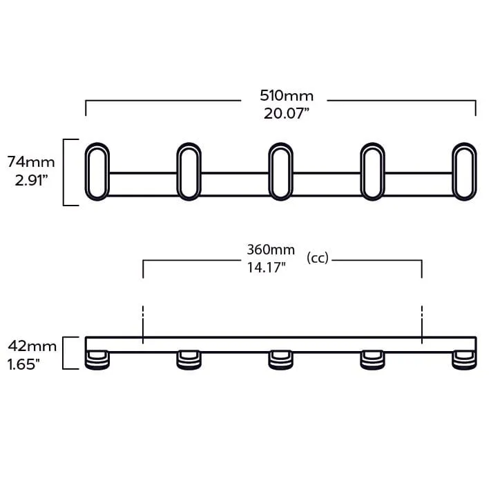 LARSSON Wooden Wall Mounted Coat Rack - Dark Stain Oak