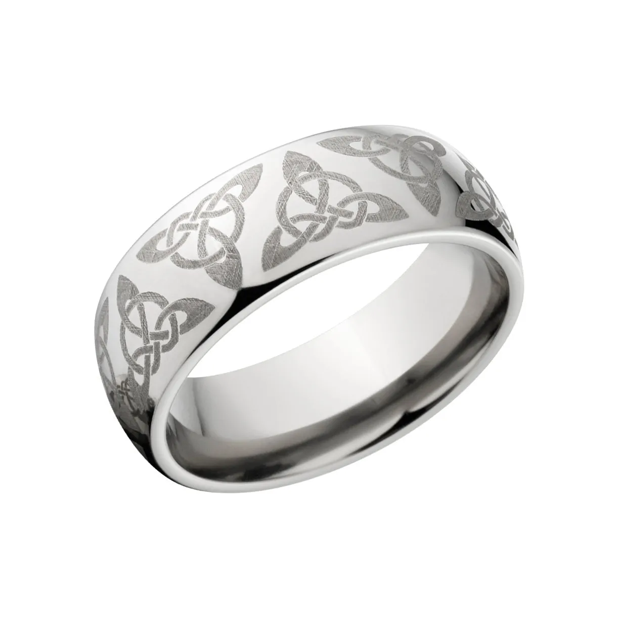 Lasered Celtic Wedding Rings: Celtic Titanium Ring