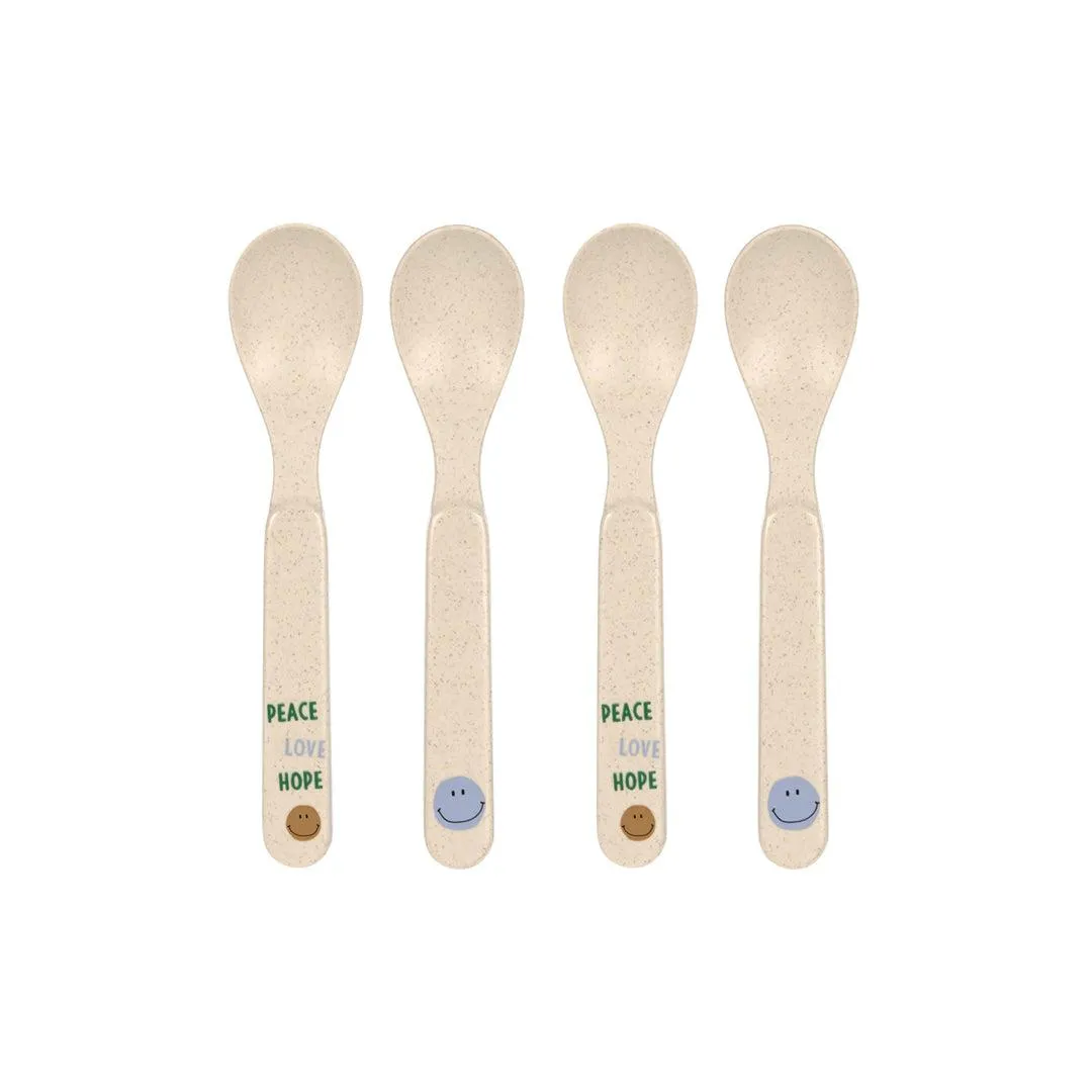 Lassig Cellulose Spoon Set - Happy Rascals - Sky Blue - Smile