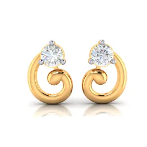 Latest Design 14k Gold & American Diamond Earrings