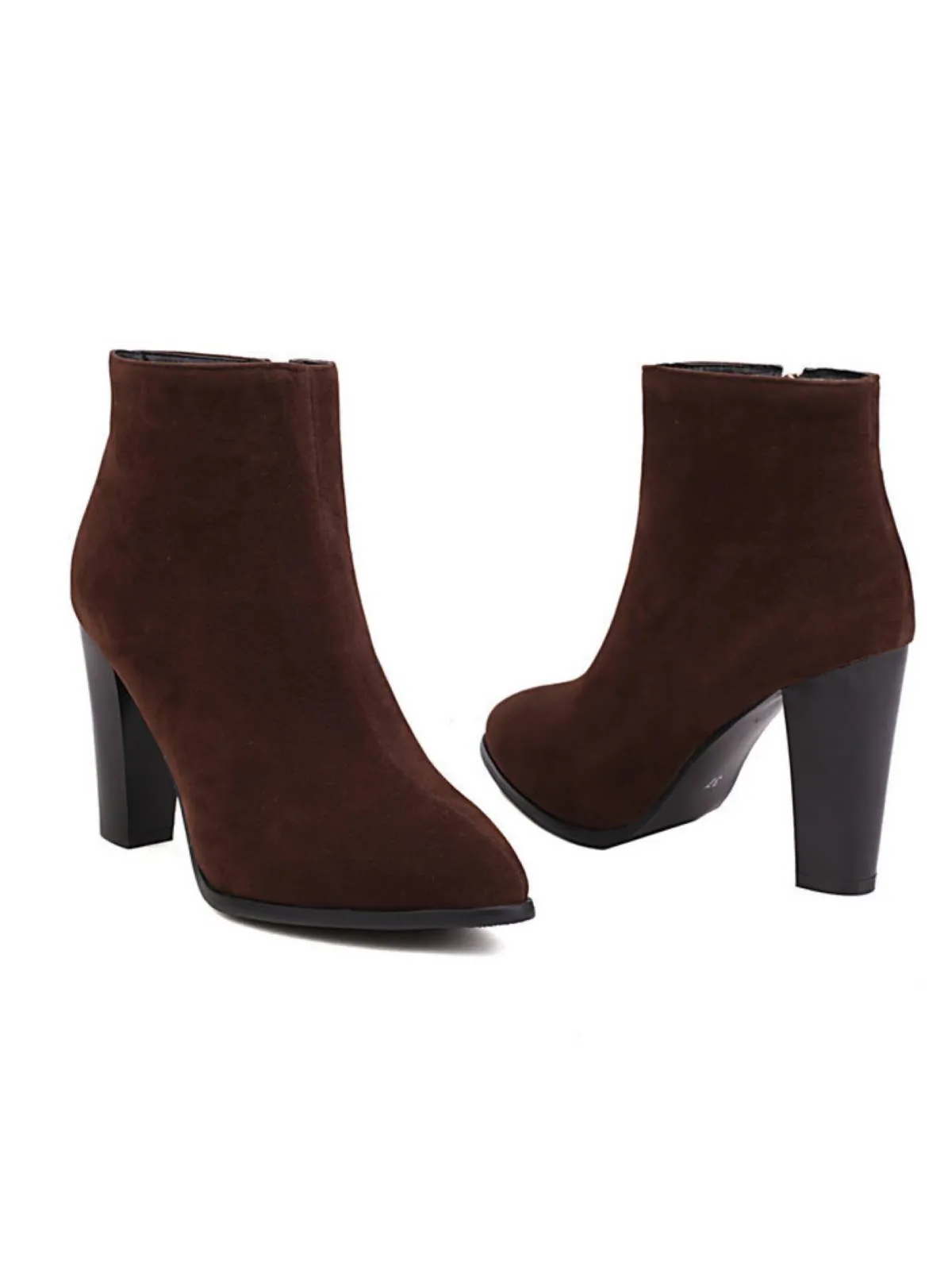 Latest Fleece Solid Color High Heel Boots